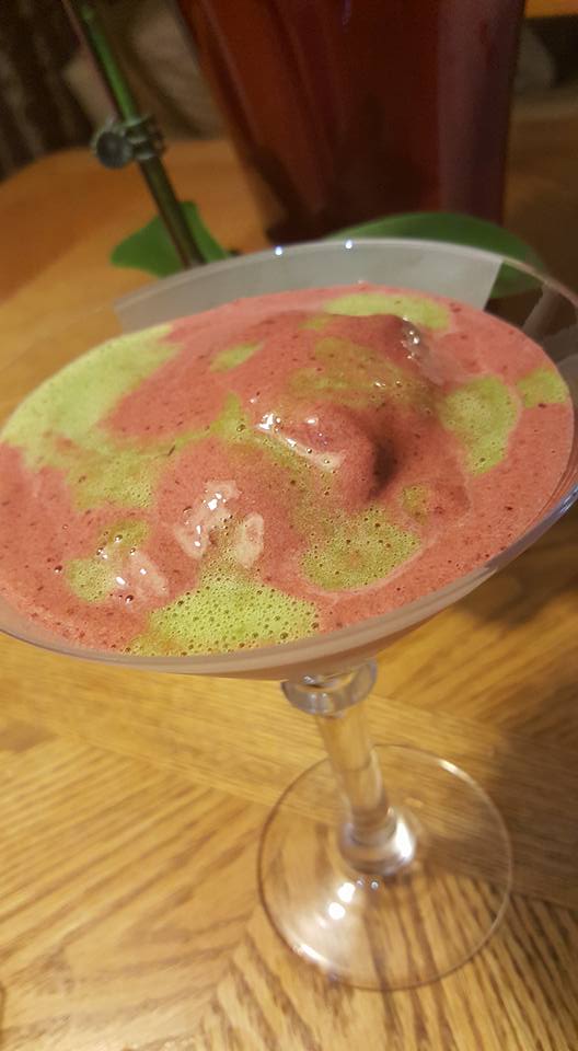 Strawberry and Cherry Green Smoothie